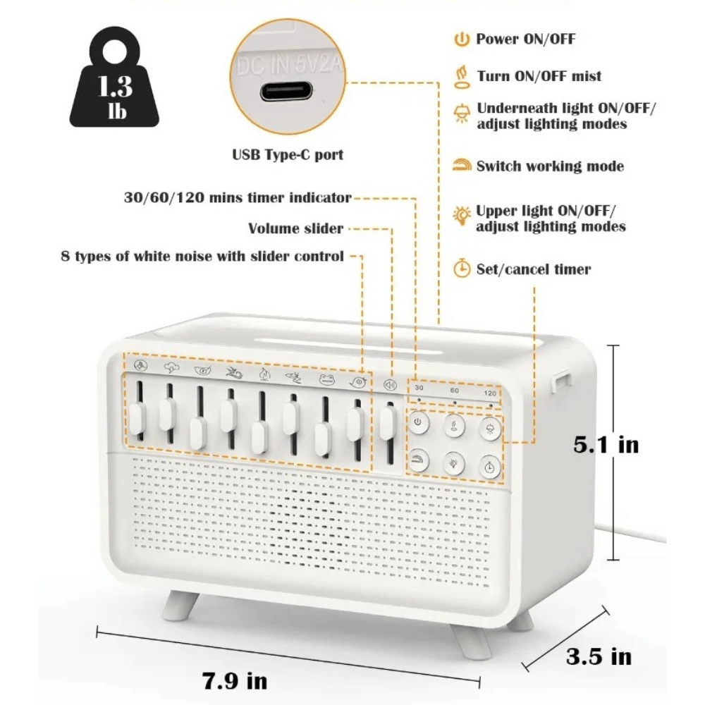4 in 1 White Noise Humidifier