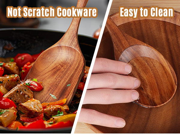 NookEase™Teak Wooden Utensil Set