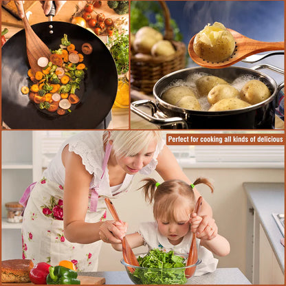 NookEase™Teak Wooden Utensil Set